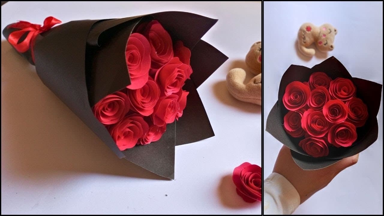 How to Make a Paper Bouquet (Rose Arrangement)