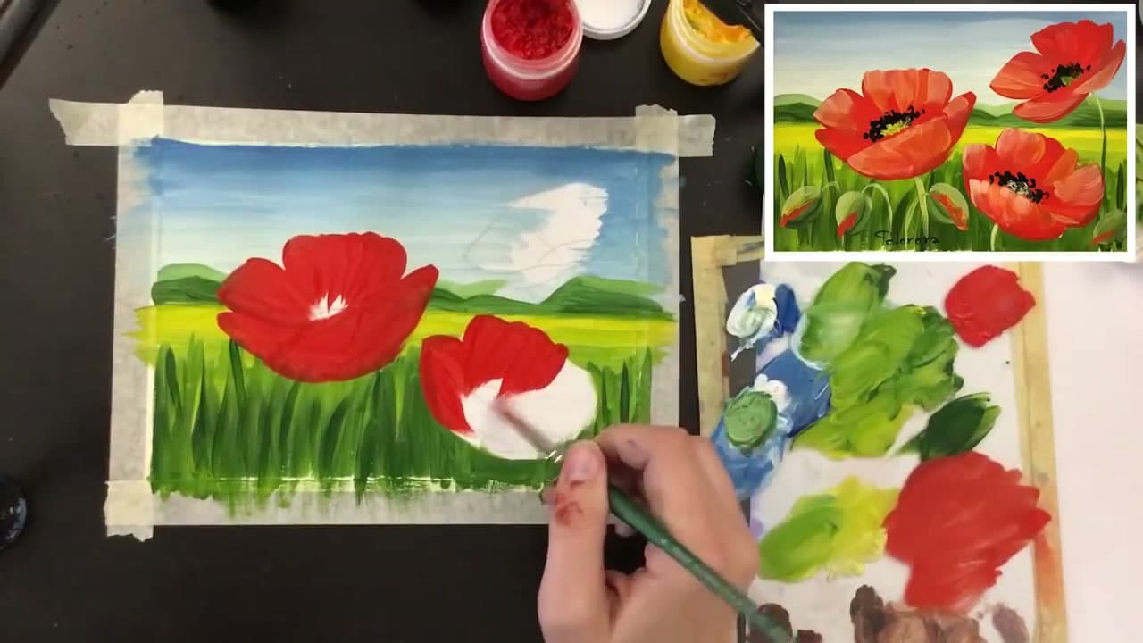 Step 5: Step 5: Block In the Red Poppies