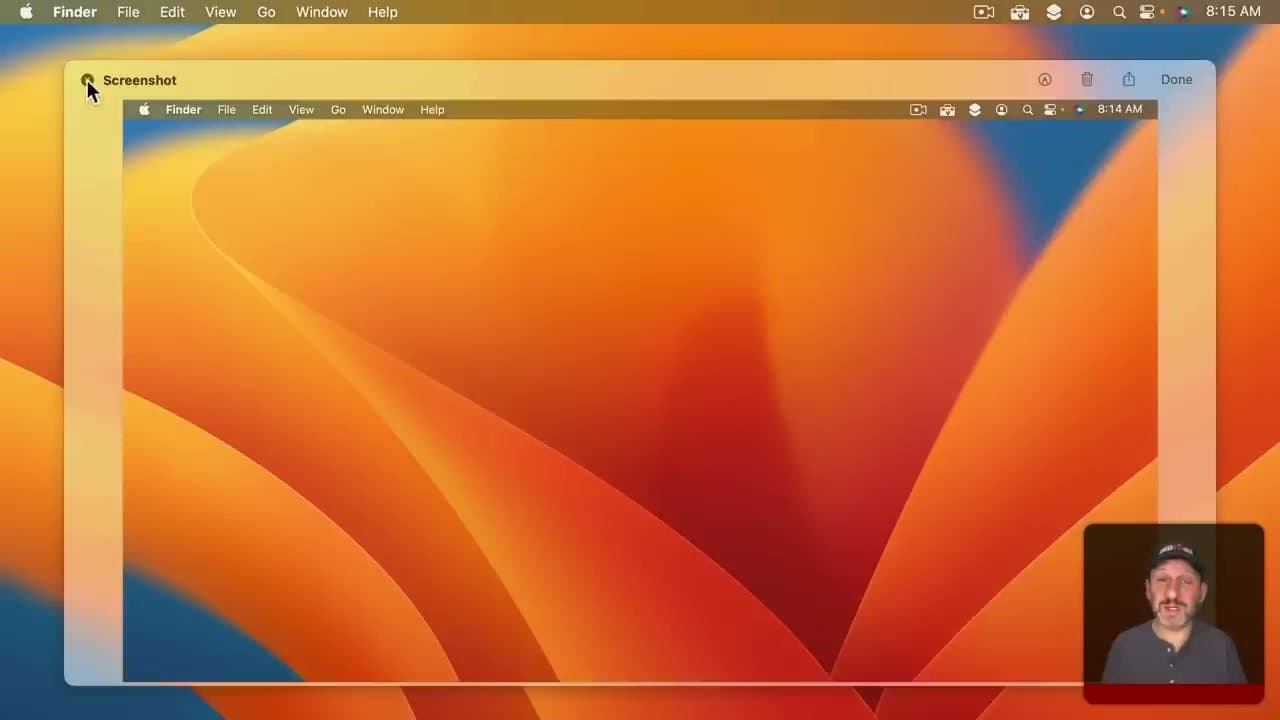 Step 4: Use the Floating Thumbnail to Mark Up or Trash