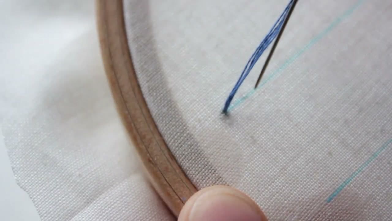 Step 3: Bring the Needle Up Through the Fabric - How to Do a Split Stitch