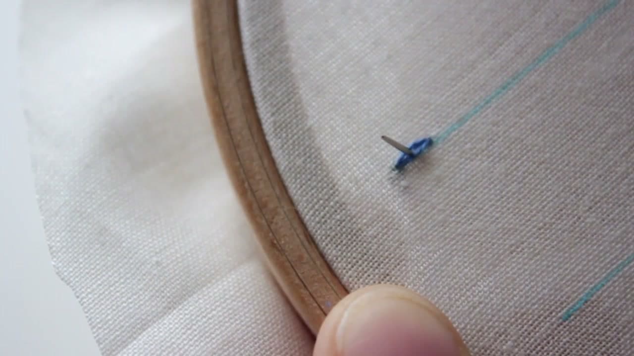 Step 5: Come Back Up Through the Middle of That Stitch - How to Do a Split Stitch
