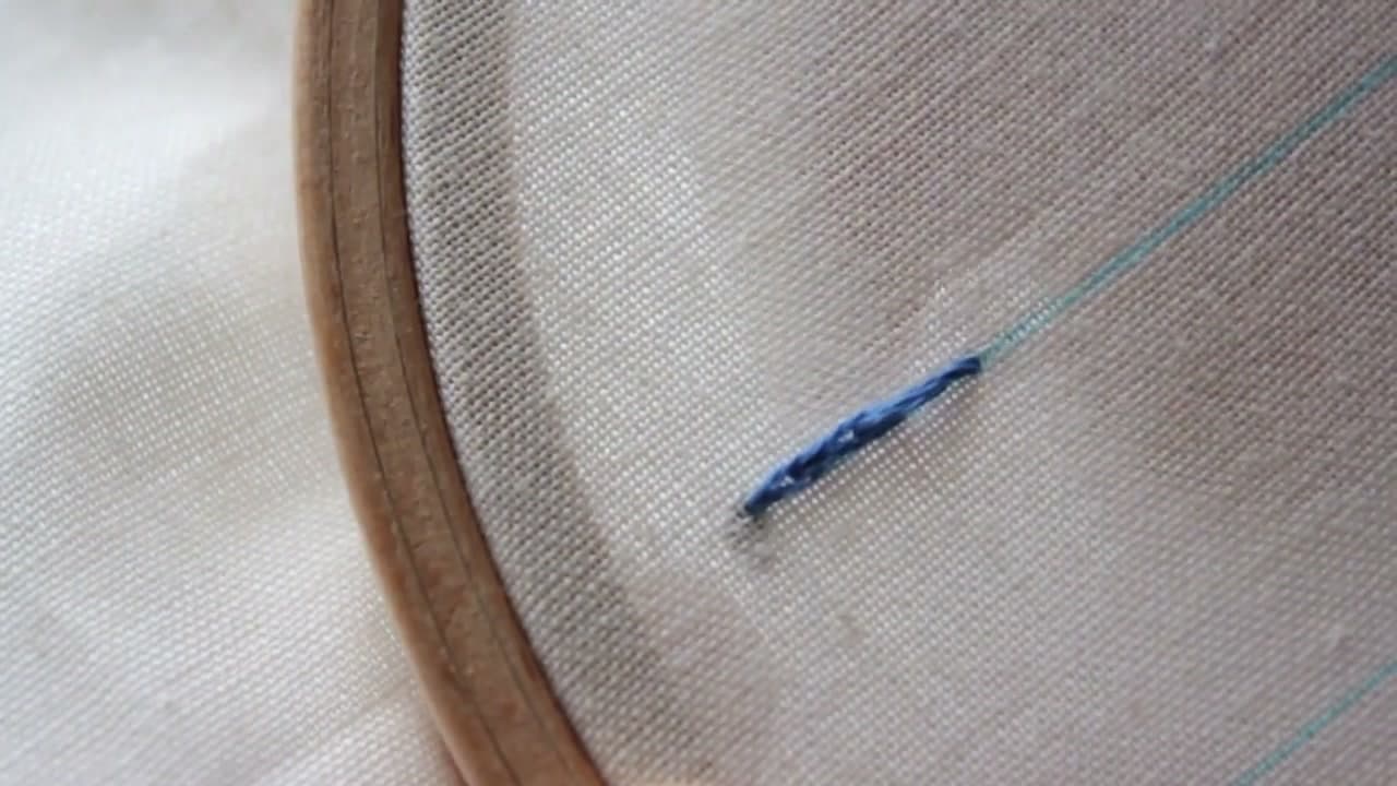 Step 7: Roll the Twist Out and Carry On Down the Line - How to Do a Split Stitch