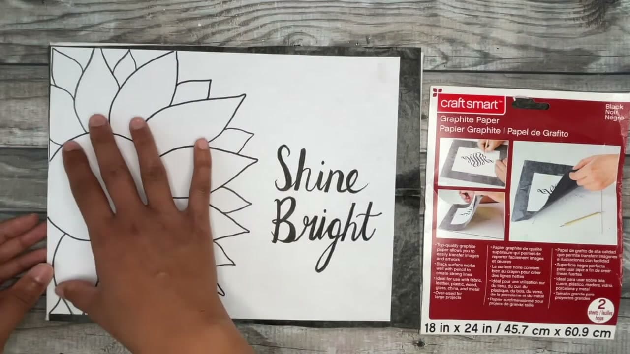 Step 2: Tape the Sunflower Printout Over the Graphite Paper - How to Transfer a Sketch to Canvas (2 Easy Ways)