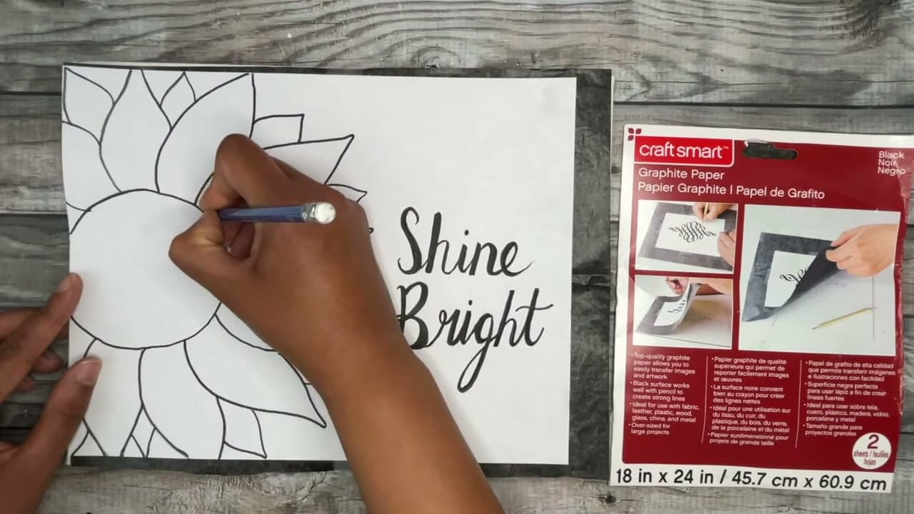 Step 3: Trace the Sunflower Petals With a Sharp Pencil - How to Transfer a Sketch to Canvas (2 Easy Ways)