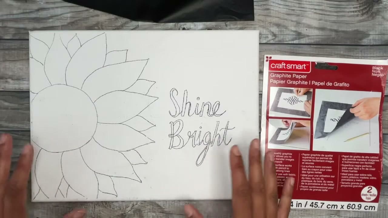 Step 5: Lift the Paper to Reveal the Graphite Transfer on Canvas - How to Transfer a Sketch to Canvas (2 Easy Ways)