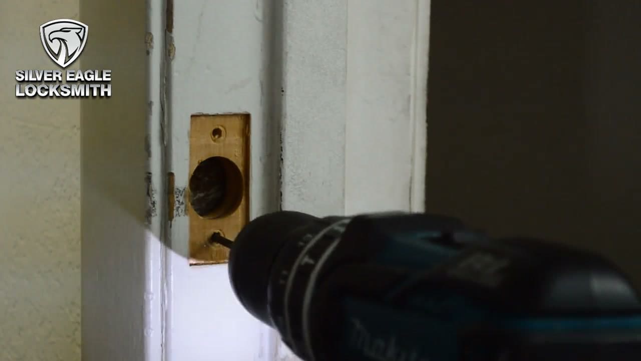 Step 8: Step 8: Install the Strike Plate with 3-Inch Screws