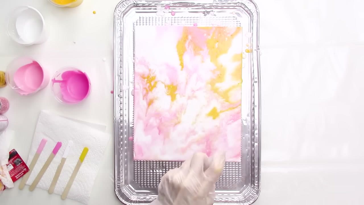 The finished result: How to Do an Acrylic Pour Painting