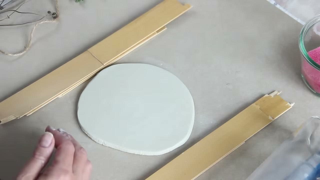 Step 2: Roll the Clay Flat Between Two Thickness Guides - How to Make Air Dry Clay Ornaments for Christmas