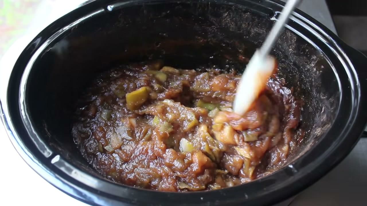 Step 5: Uncover, Drop to Low and Cook the Apples Down - How to Make Apple Butter in a Slow Cooker
