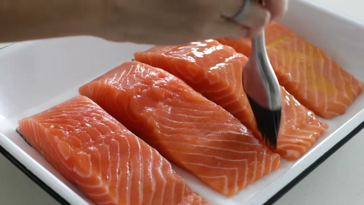 Step 4: Brush the Lemon Butter Over the Fillets - How to Bake Salmon in the Oven (Lemon Garlic Butter)