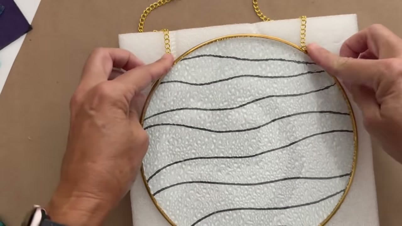 Step 3: Tape the Sketch Under the Base - How to Make a Mosaic Suncatcher