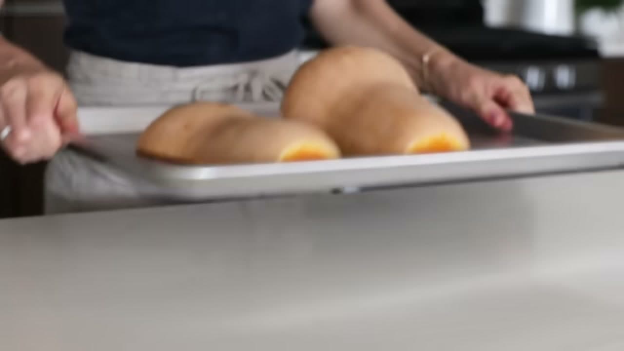 Step 4: Roast Cut Side Down at 425F - How to Make Butternut Squash Soup (Roasted, No Cream)