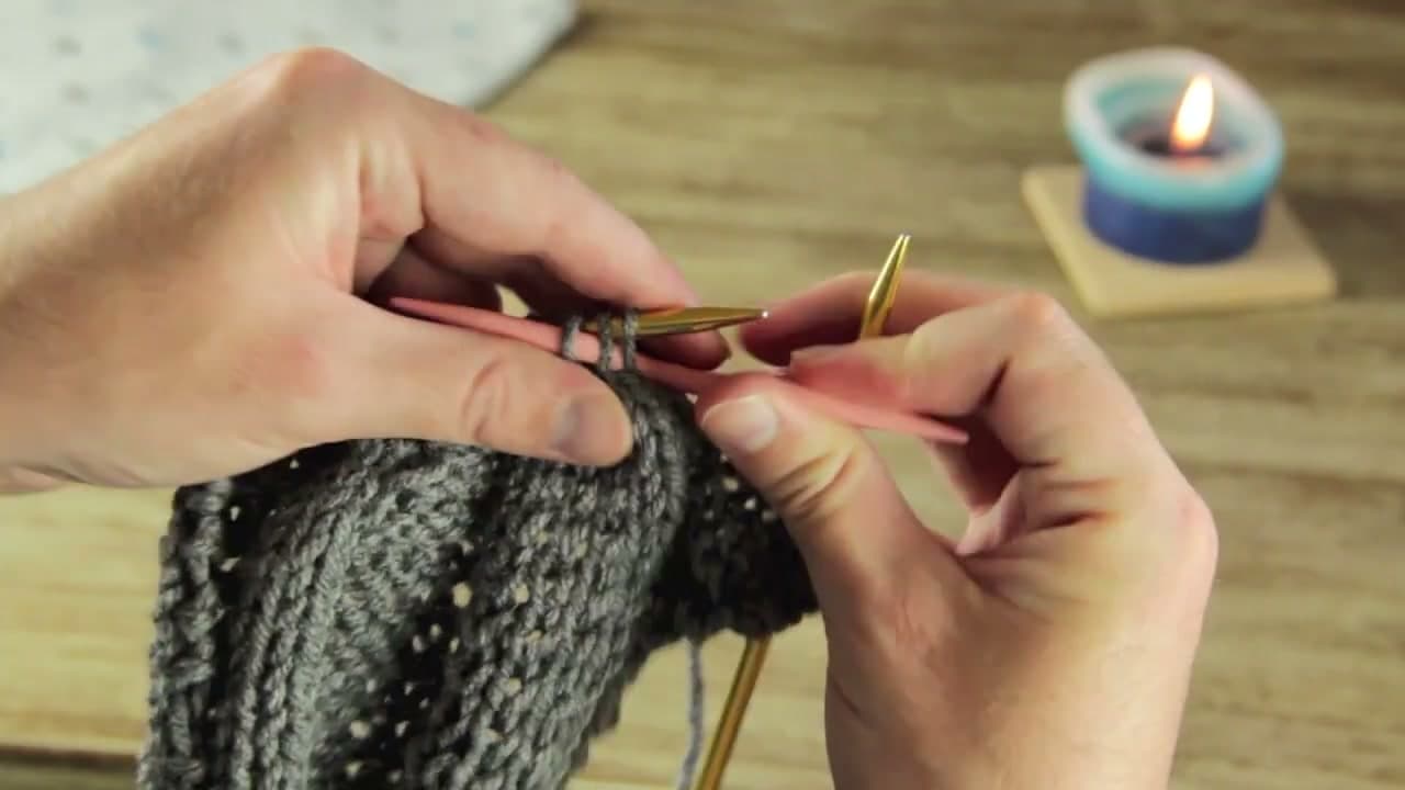 Step 8: Slip Three Stitches Onto the Cable Needle for the Rope Twist - How to Knit Cables