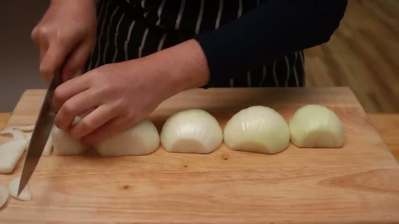 Step 2: Slice the Onions Pole to Pole