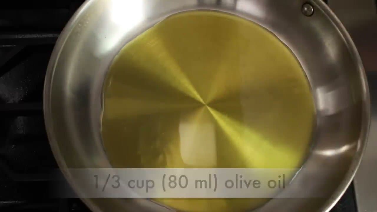 Step 3: Heat Olive Oil in a Stainless Steel Skillet