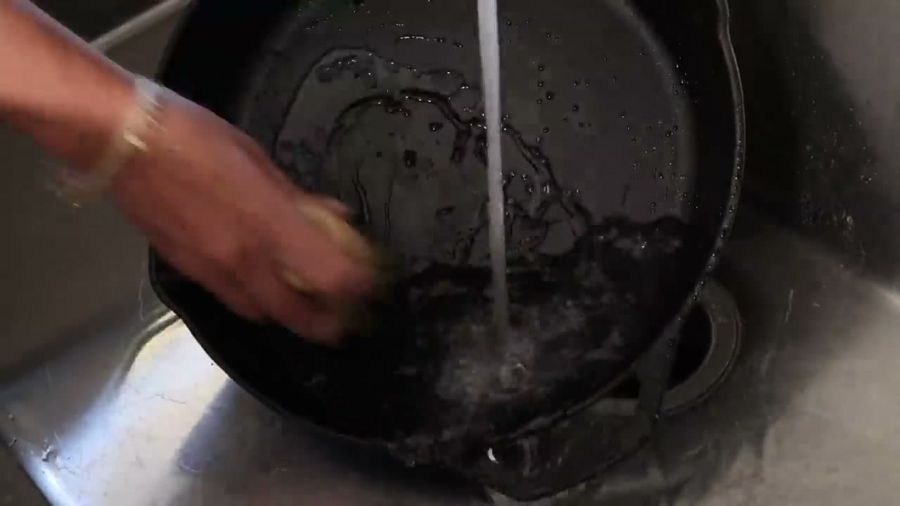 Step 5: Step 5: Clean immediately with hot water and a stiff brush