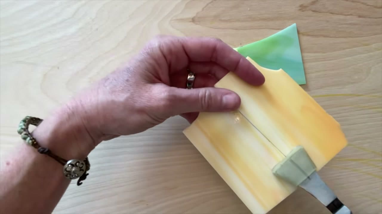 Step 6: Score and Switch to Running Pliers for Sheets - How to Use Tile Nippers to Cut Mosaic Glass