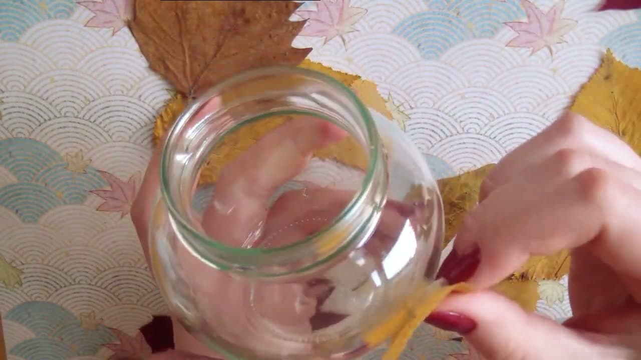 Step 2: Plan the Layout with Tape - How to Make an Autumn Leaf Lantern