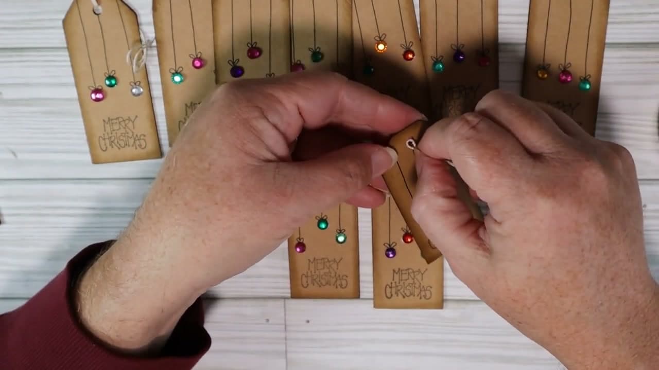 Step 8: String the Tags - How to Make Christmas Gift Tags