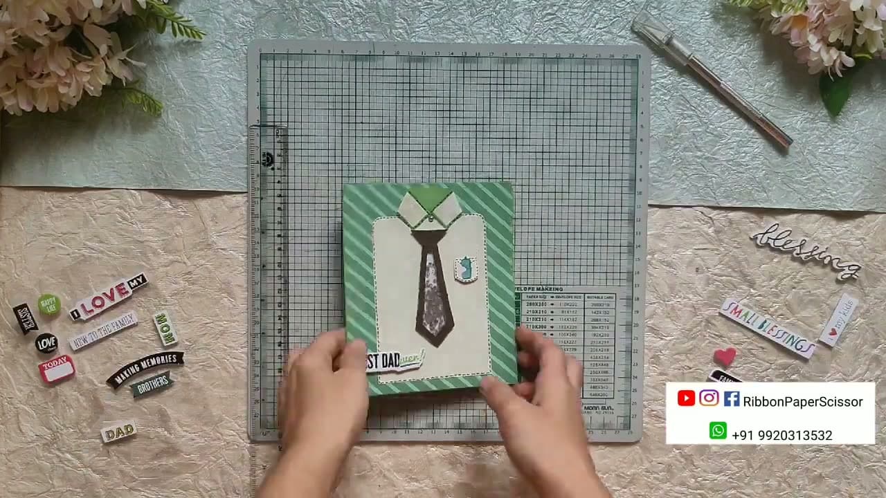The finished result: How to Make a Father's Day Tie Shaker Card