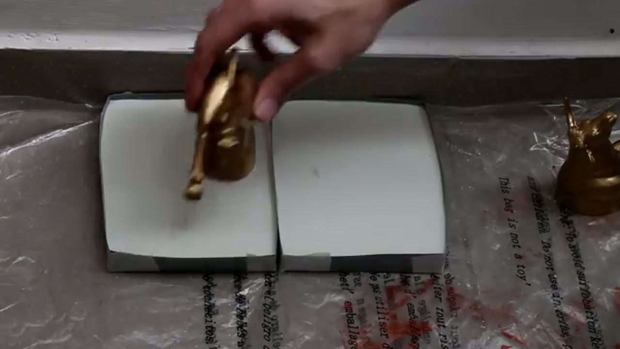 Step 5: Step 5: Set the Gold Animals into the Concrete