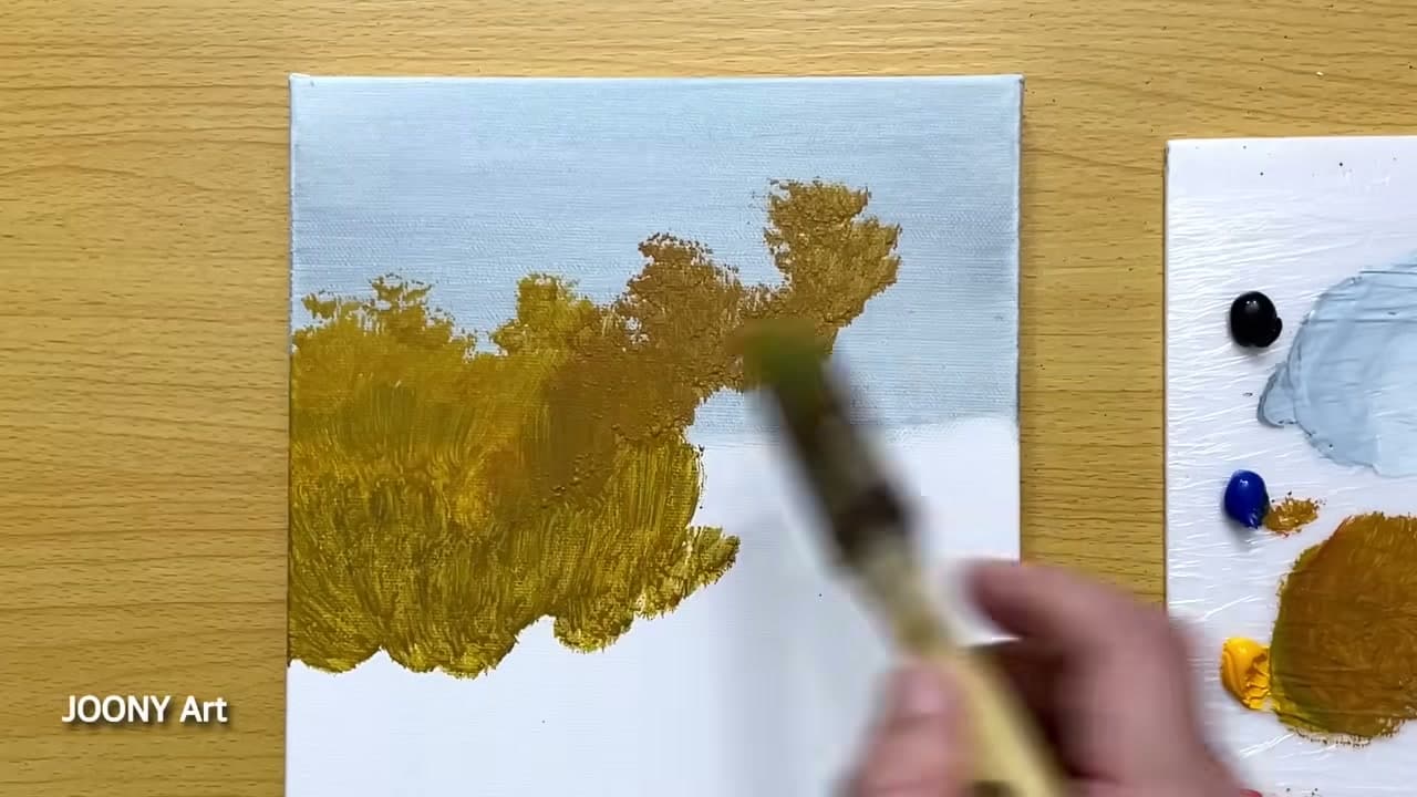 Step 2: Step 2: Dab In the Distant Tree Line