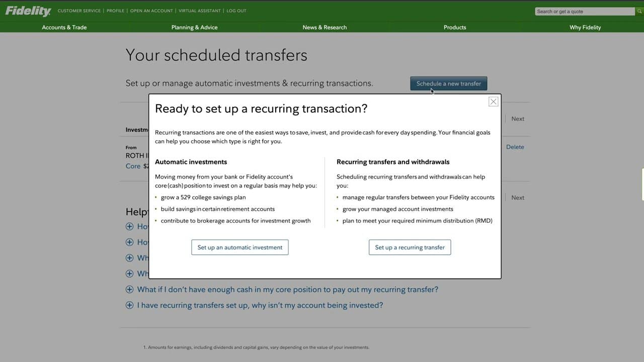 Step 7: Step 7: Schedule a Recurring Bank Transfer
