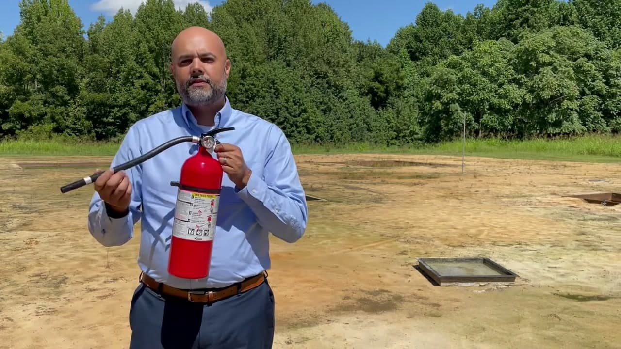 The finished result: How to Use a Fire Extinguisher: The PASS Method