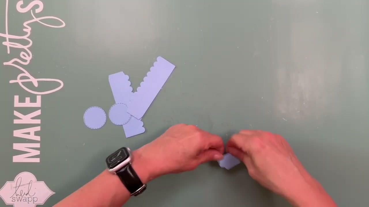 Step 2: Cut Three Strips per Rosette - How to Make a Paper Rosette Scrapbook Layout