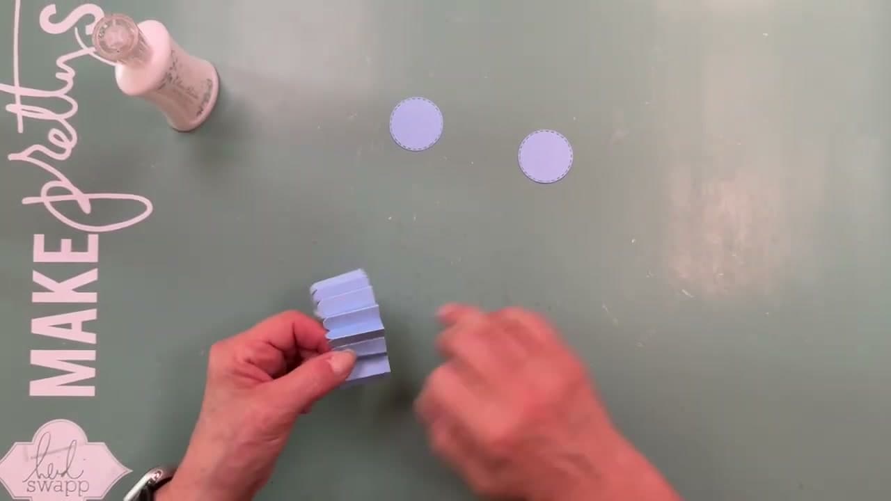 Step 3: Fold the Accordion and Close the Ring - How to Make a Paper Rosette Scrapbook Layout