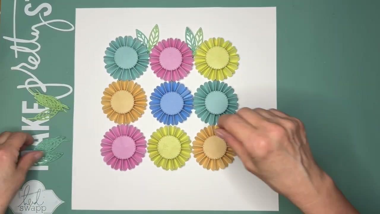 Step 5: Lay the Grid Out Dry - How to Make a Paper Rosette Scrapbook Layout