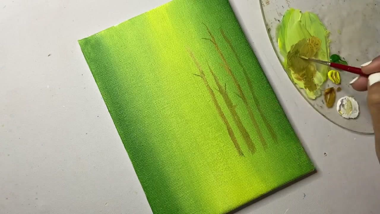 Step 3: Step 3: Sketch the Distant Tree Trunks