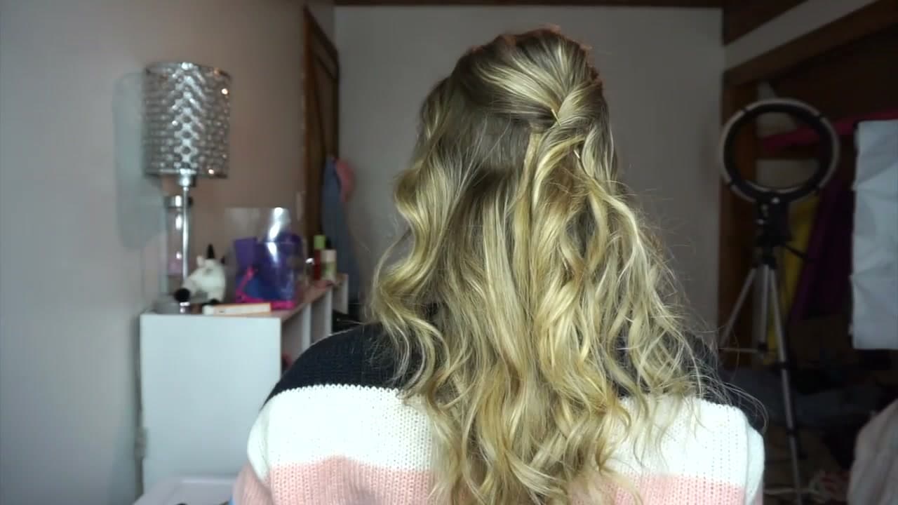 Step 5: Twist and Pin the Center Poof