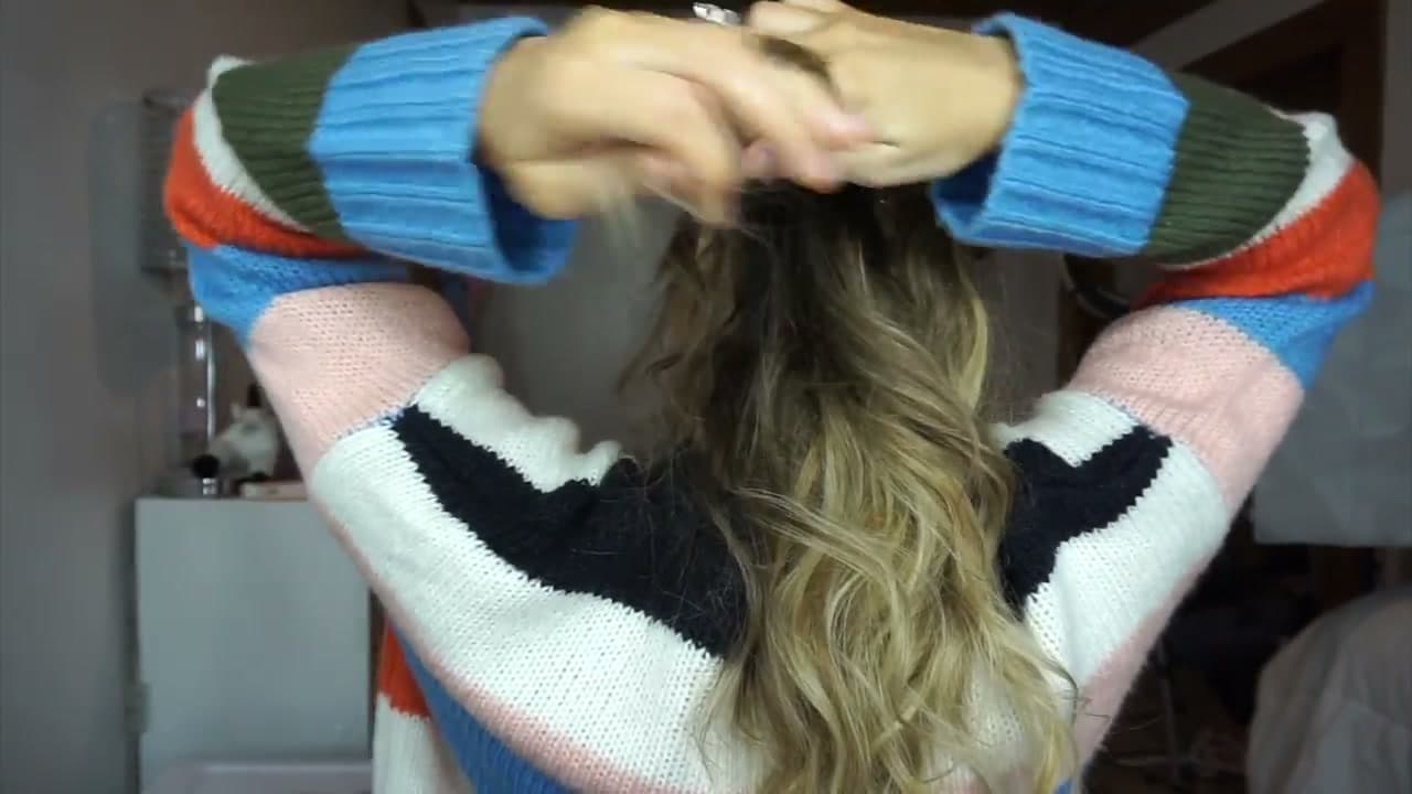 The finished result: How to Do a Half Up Half Down Hairstyle - Easy Twisted Version