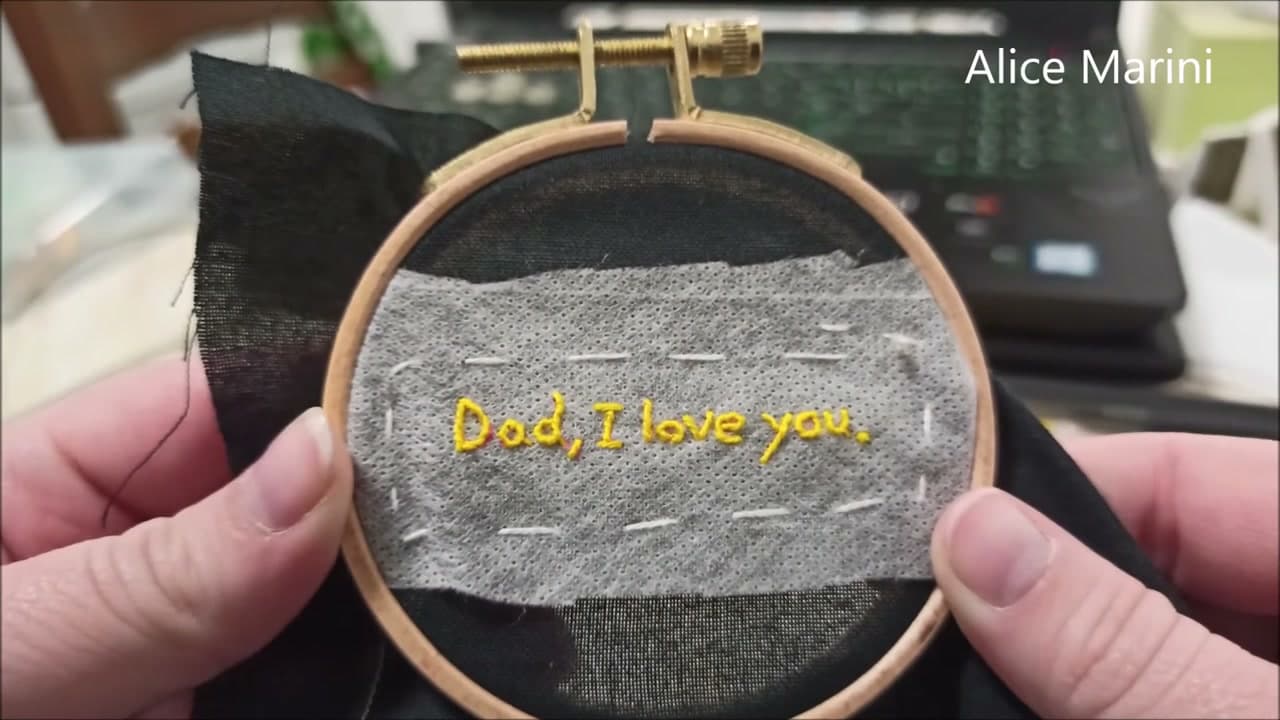 The finished result: How to Make an Embroidered Father's Day Card