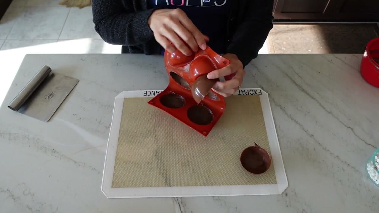 Step 5: Chill the Mold, Then Peel It Back Off the Shells - Hot Cocoa Bomb Recipe: How to Make Them at Home