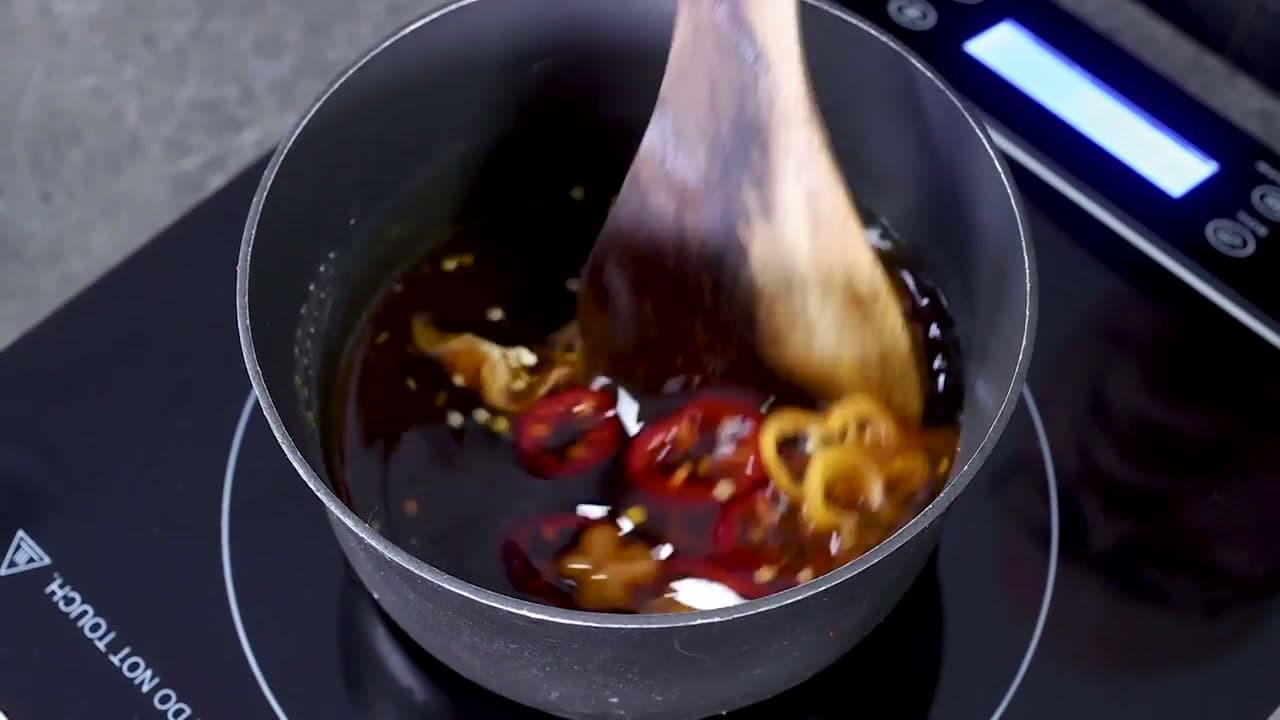 Step 5: Step 5: Warm the Fresh Chilies in the Honey