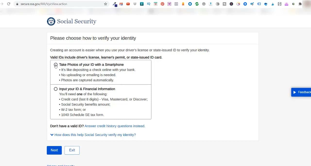 Step 4: Create a my Social Security Account