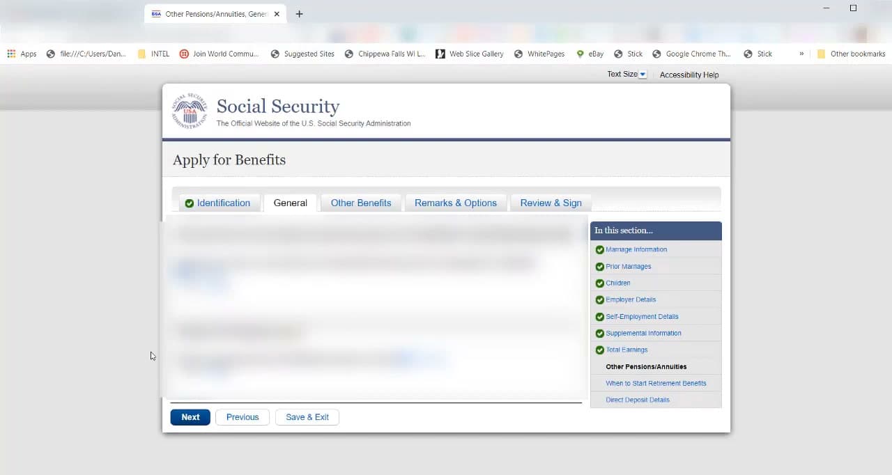 Step 7: Answer the Work History Section
