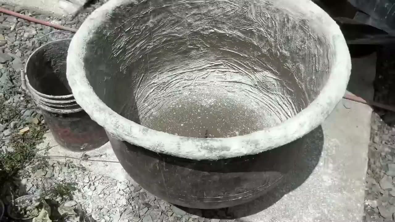The finished result: How to Make a Concrete Planter