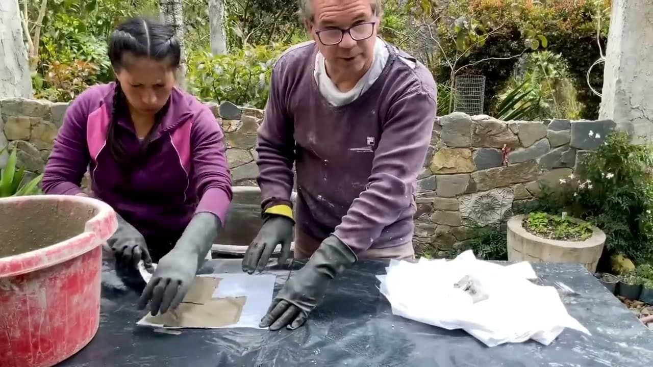 Step 3: Step 3: Mix Portland Cement and Paste Both Sides of Each Square