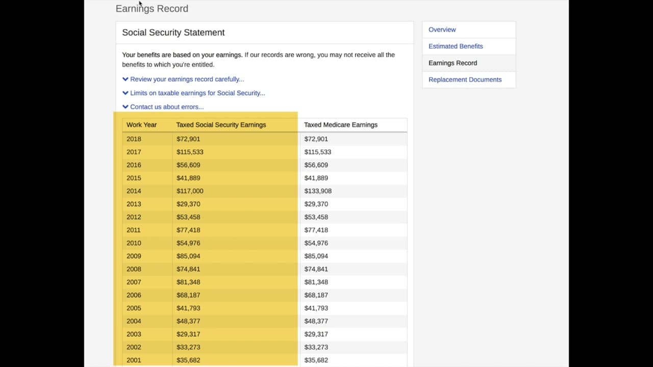 Step 3: Step 3: Pull Your Taxed Earnings History from SSA.gov
