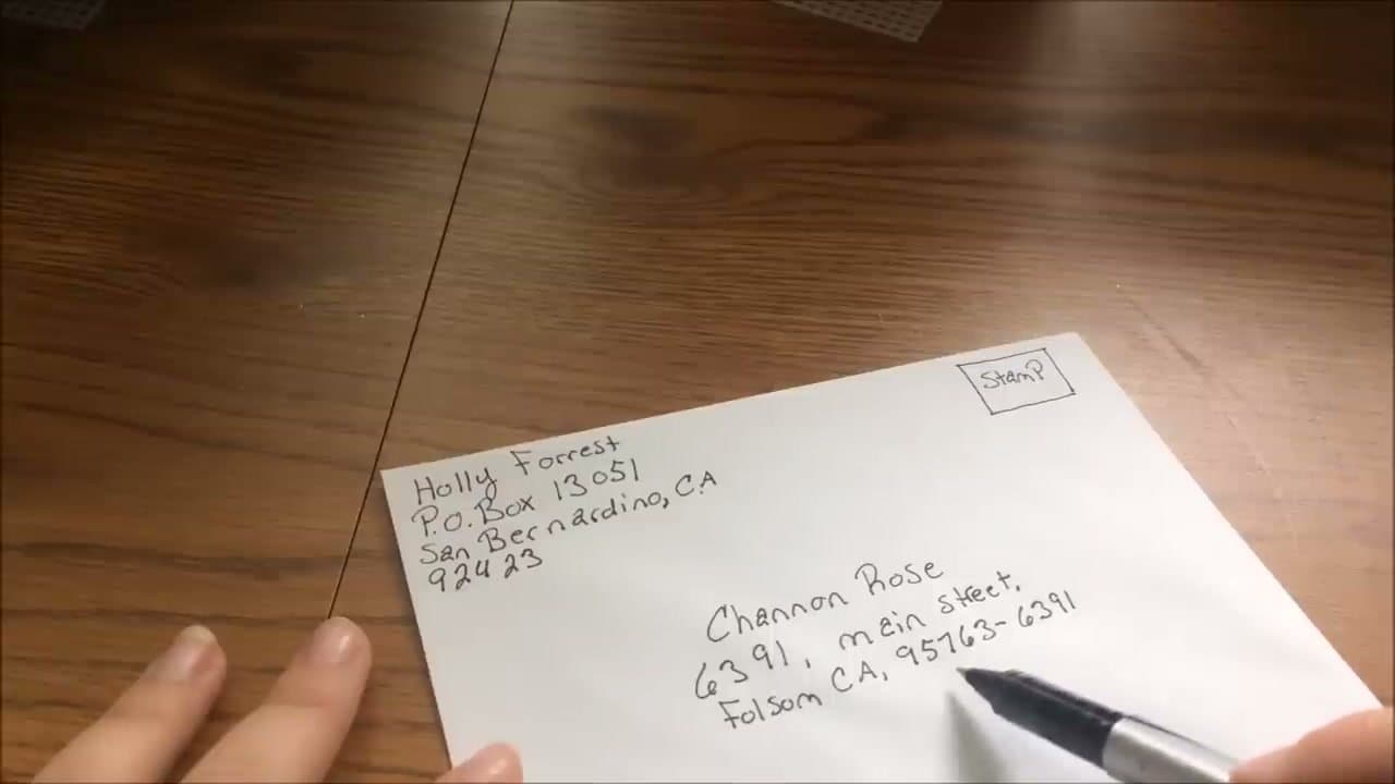 Step 5: Write the Recipient's Name and Address in the Center