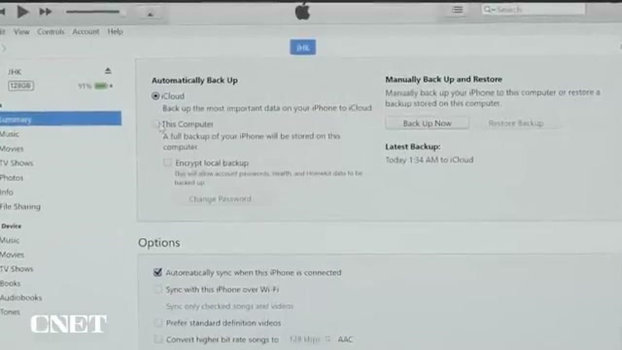 Step 6: Step 6: Back Up to a PC or Older Mac with iTunes