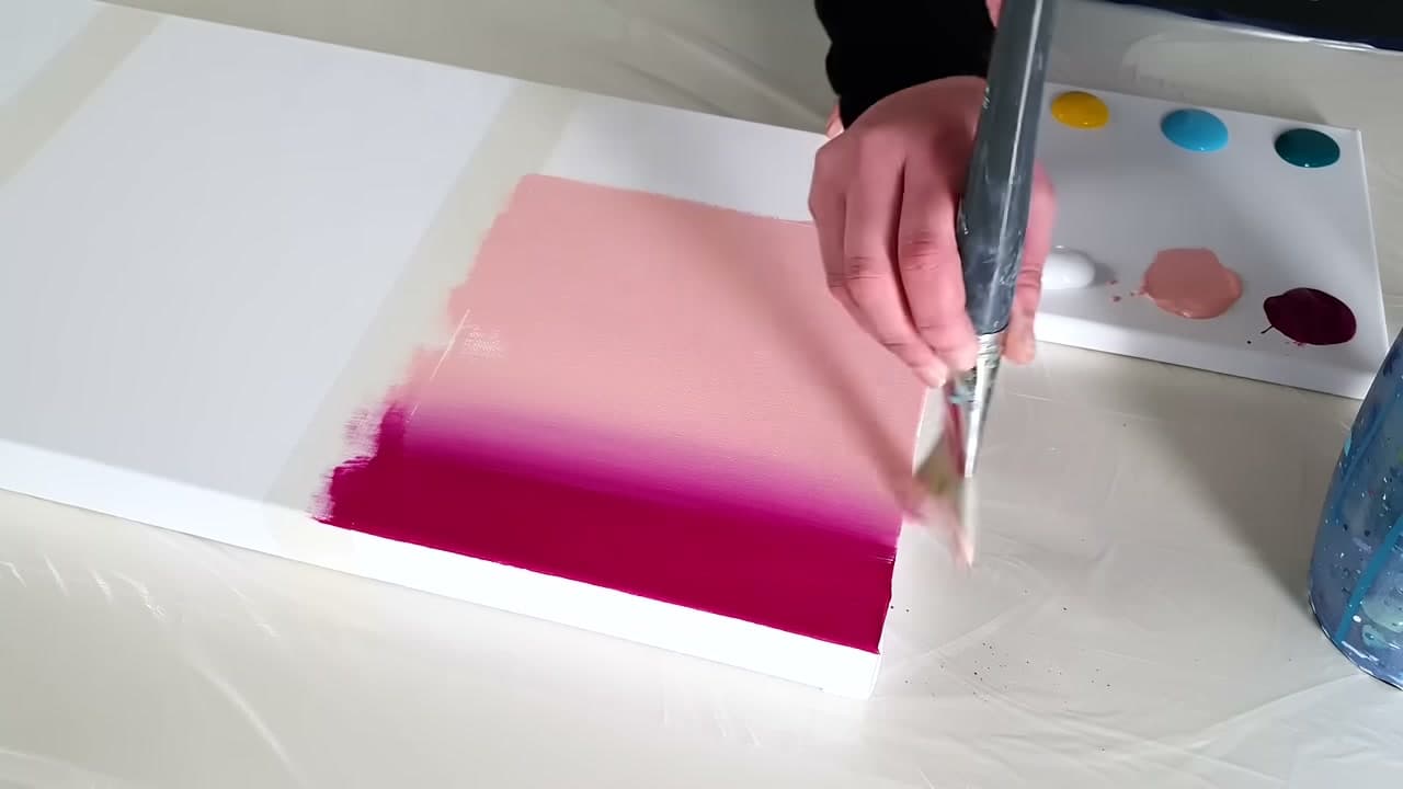 Step 3: Bring the Second Colour Up Into It - How to Blend Acrylic Paint