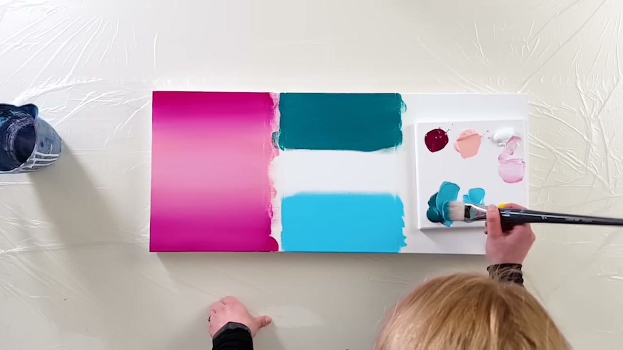 Step 6: Mix the Middle Tone on the Palette - How to Blend Acrylic Paint