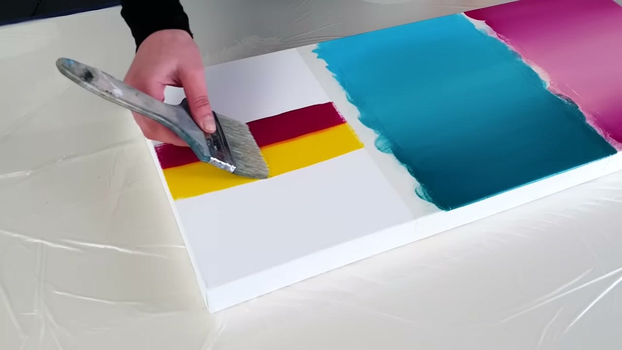 Step 7: Load Both Colours on One Brush - How to Blend Acrylic Paint