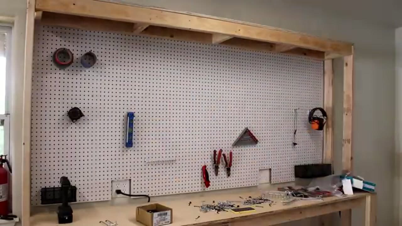 The finished result: How to Build a Garage Workbench