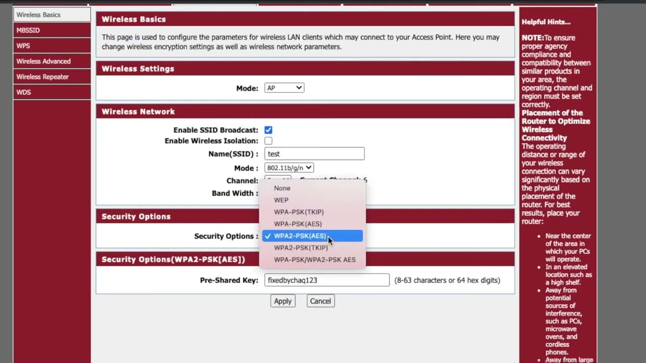 Step 5: Step 5: Confirm Security Mode Is WPA2 or WPA3