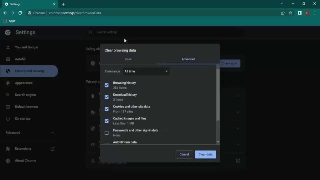 Step 6: Faster Next Time: Ctrl+Shift+Delete